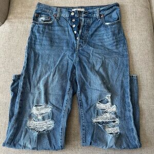Levi's Blue Distressed Women Jeans